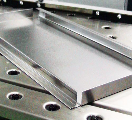 Photos of folding the thin materials and folding a thin plate of steel