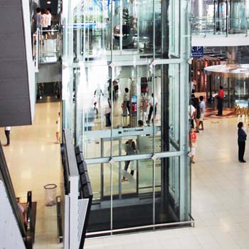 Glass lift at Airport of Thailand